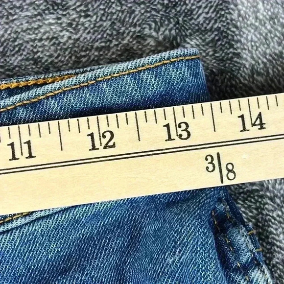 SOLD Faherty Long Denim Skirt Button Front Medium Blue Wash Denim Women's 26 - Picture 5 of 10